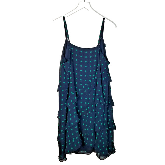 CITY CHIC Harley Dress Polka Dot Print Navy Green Size 18 - Picture 4 of 7